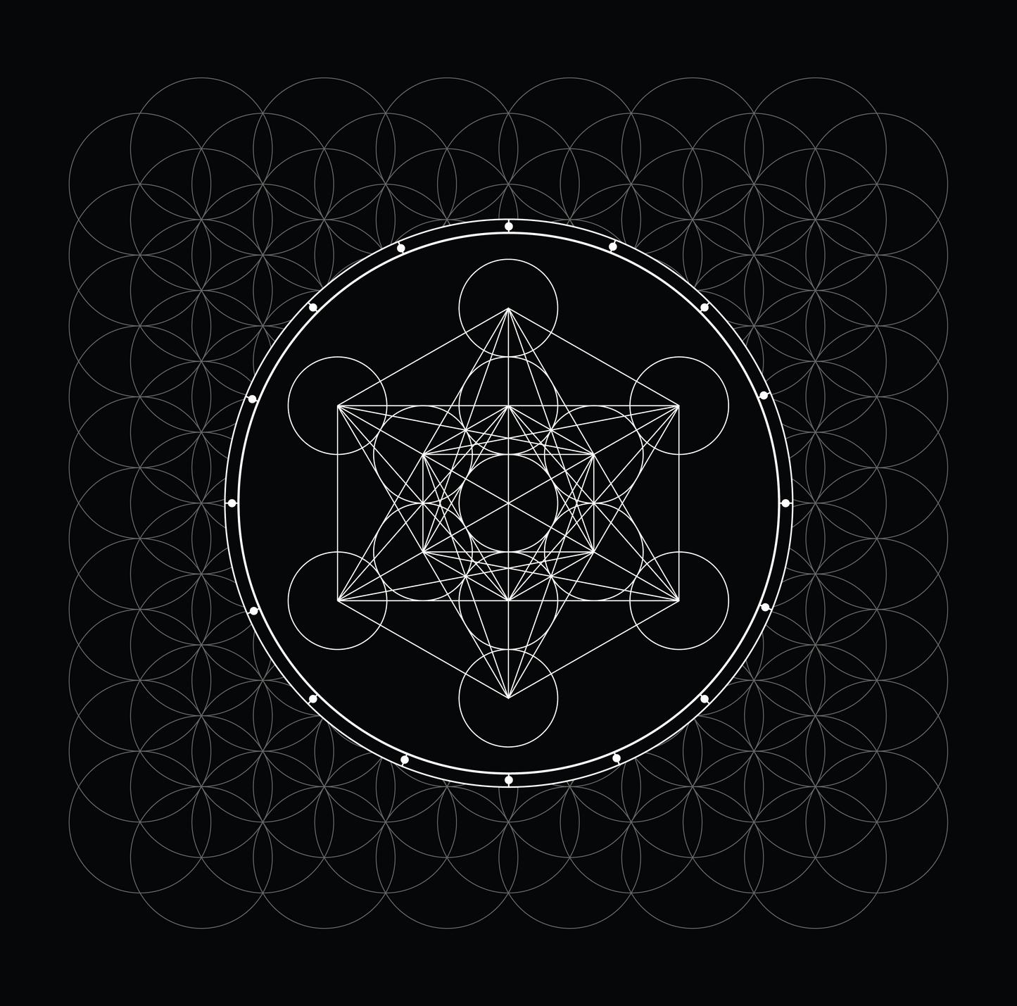 METATRONS CUBE | CLOTH BANDANA | CRYSTAL GRID | $11.11