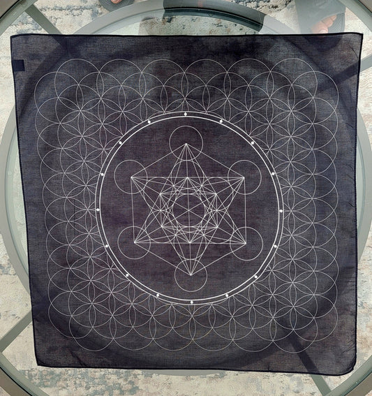METATRONS CUBE | CLOTH BANDANA | CRYSTAL GRID | $11.11