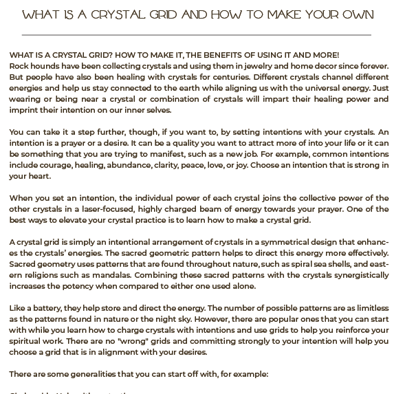 HOW TO BUILD A CRYSTAL GRID | E-BOOK | PDF | DOWNLOAD | $4.44
